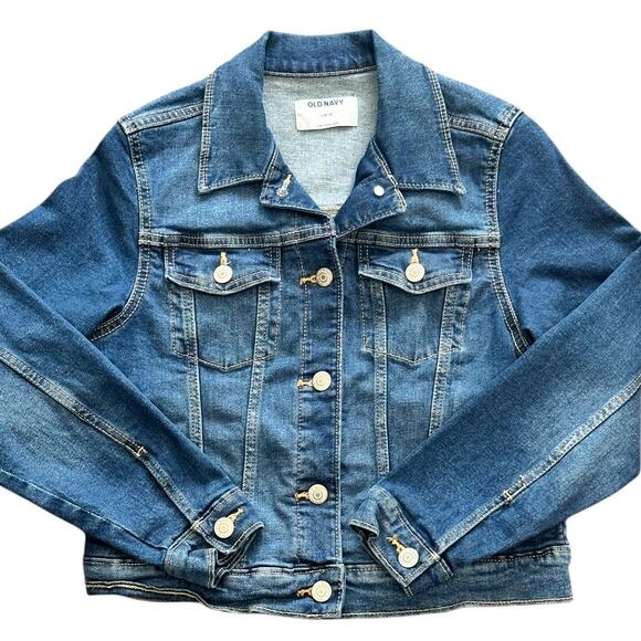 Old Navy Girls Denim Jacket Large 10/12 EUC - Picture 1 of 4
